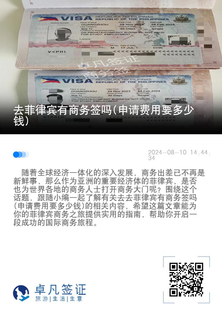 去菲律宾有商务签吗(申请费用要多少钱)